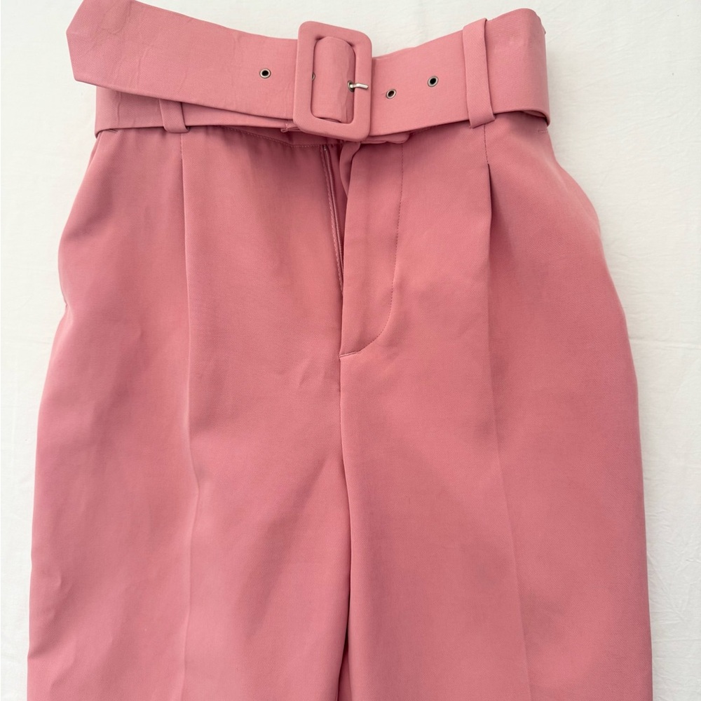 Zara Vibrant Pink Belted Trousers